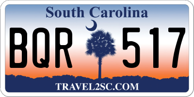 SC license plate BQR517