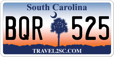 SC license plate BQR525