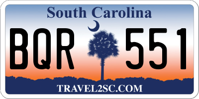 SC license plate BQR551