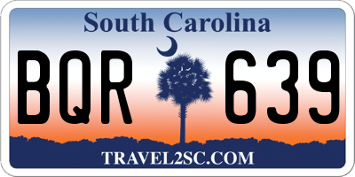 SC license plate BQR639