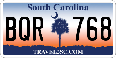 SC license plate BQR768
