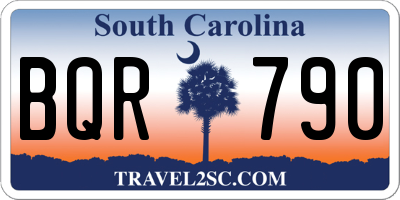 SC license plate BQR790