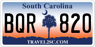 SC license plate BQR820