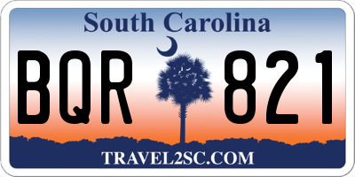 SC license plate BQR821