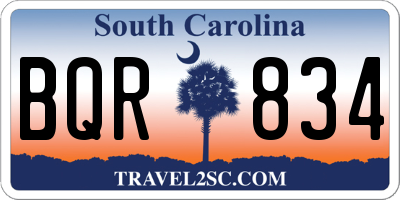 SC license plate BQR834