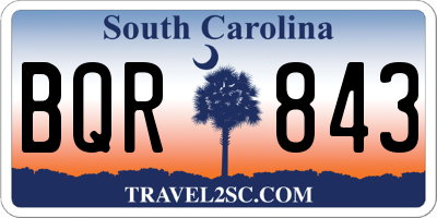 SC license plate BQR843