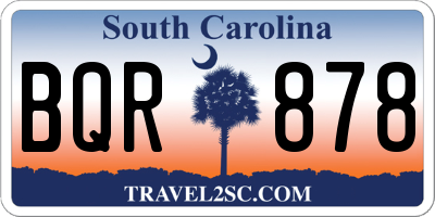 SC license plate BQR878