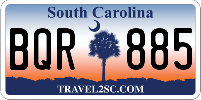 SC license plate BQR885