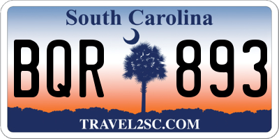 SC license plate BQR893