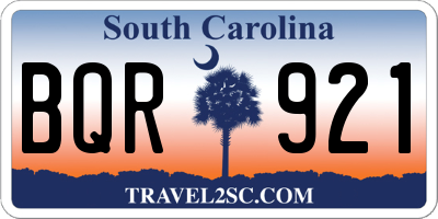 SC license plate BQR921