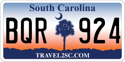 SC license plate BQR924