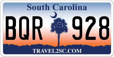 SC license plate BQR928