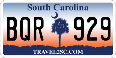 SC license plate BQR929