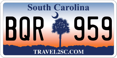 SC license plate BQR959