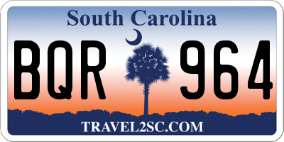 SC license plate BQR964