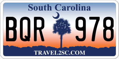 SC license plate BQR978