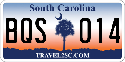 SC license plate BQS014
