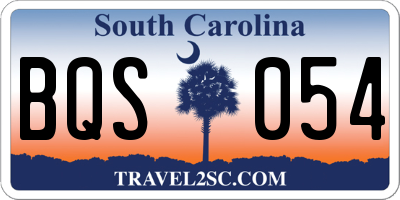 SC license plate BQS054