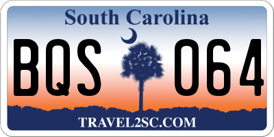 SC license plate BQS064