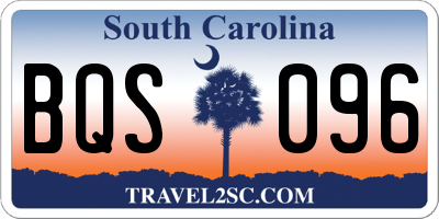 SC license plate BQS096