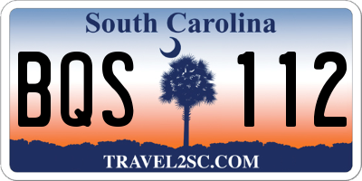 SC license plate BQS112