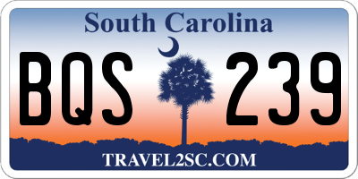 SC license plate BQS239