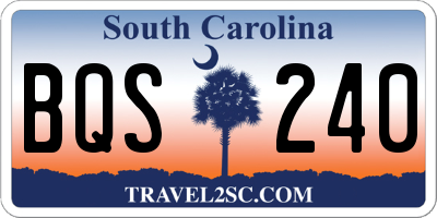 SC license plate BQS240