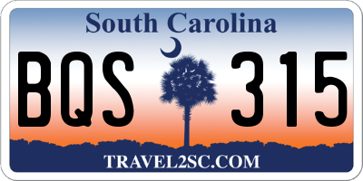 SC license plate BQS315