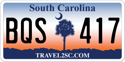 SC license plate BQS417