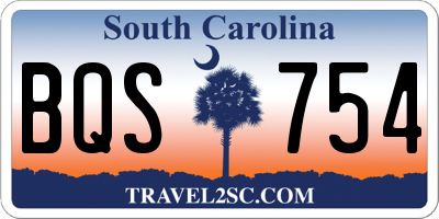 SC license plate BQS754