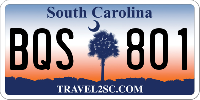 SC license plate BQS801