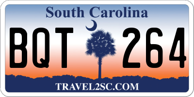 SC license plate BQT264