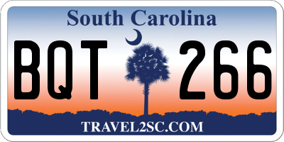 SC license plate BQT266
