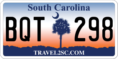 SC license plate BQT298