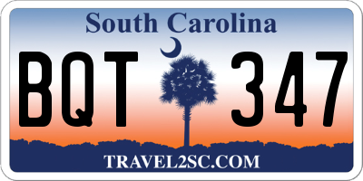 SC license plate BQT347