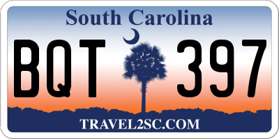 SC license plate BQT397