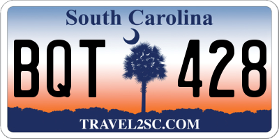 SC license plate BQT428