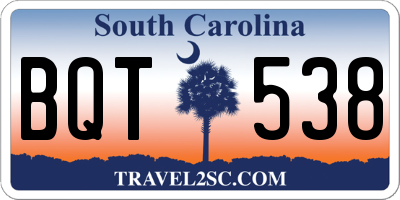 SC license plate BQT538