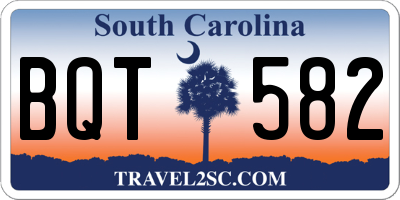 SC license plate BQT582