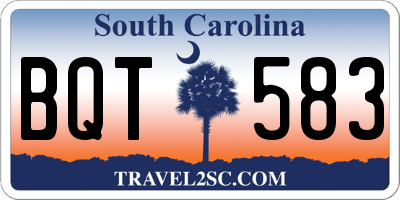 SC license plate BQT583