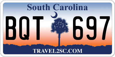 SC license plate BQT697