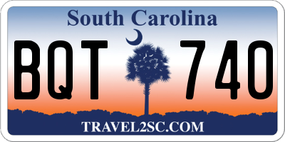 SC license plate BQT740