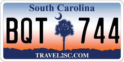 SC license plate BQT744