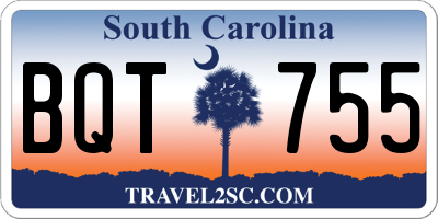 SC license plate BQT755