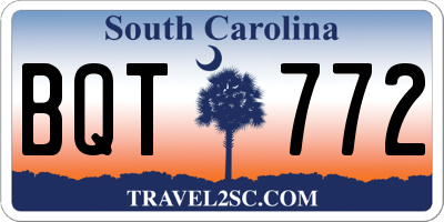 SC license plate BQT772