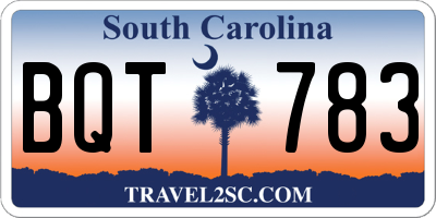 SC license plate BQT783