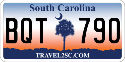 SC license plate BQT790