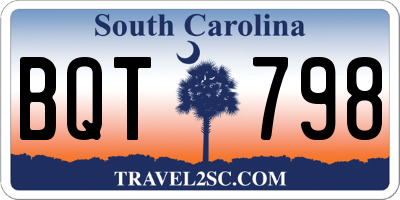 SC license plate BQT798