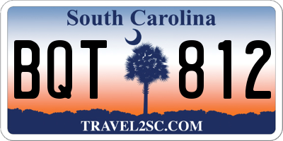 SC license plate BQT812