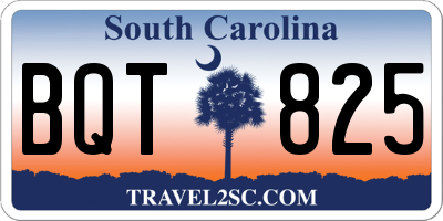 SC license plate BQT825